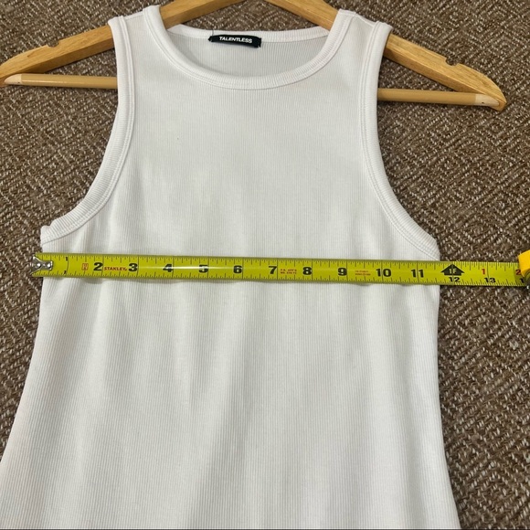TALENTLESS Womens Bodycon White Tank Dress Sz XS Preppy Streetwear Party Beach - Picture 10 of 11